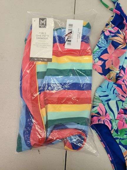 Girl's Bikini Swim Suit, Speedo Goggle Set, Girl's One Piece Swim Suit