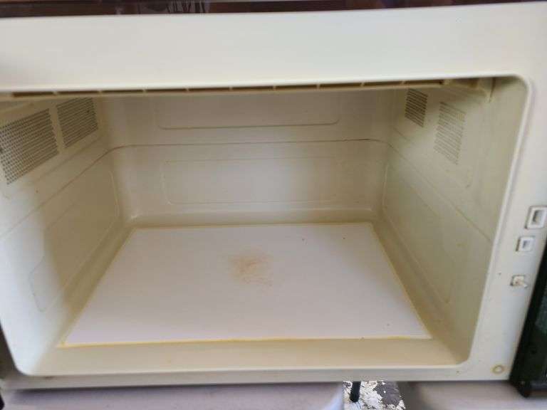 Microwave, Mixer and Box of Assorted Grinder Parts