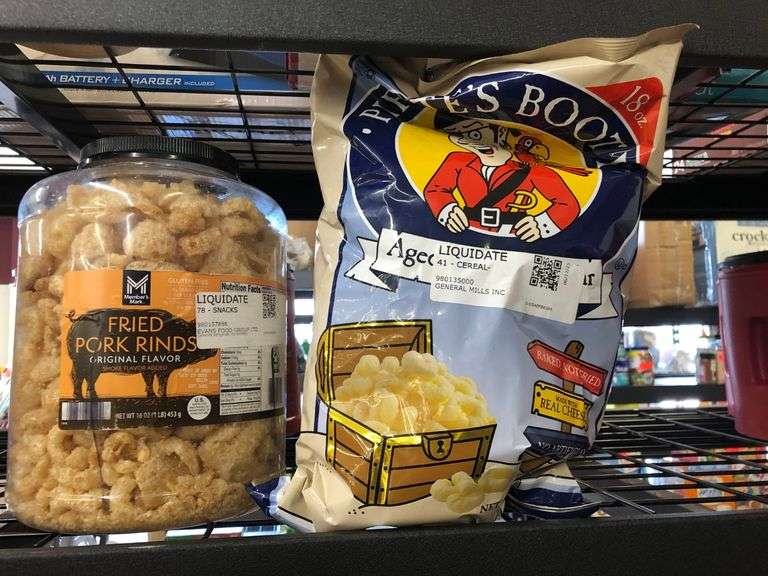 Fried Pork Rinds Original, Pirate's Booty Aged White Cheddar