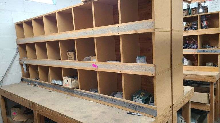 * Workbench with Bin Storage System