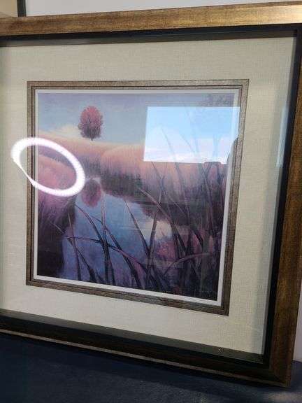 2) Paintings and Wooden Bench