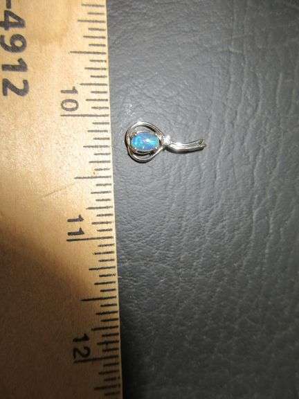 Pendant with Opal and Faux Diamond