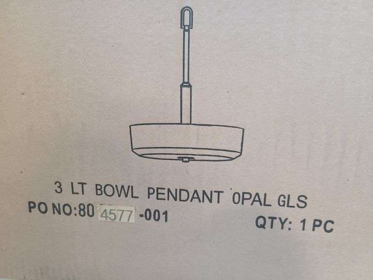 Bowl Pendant Opal Hanging Light Fixture