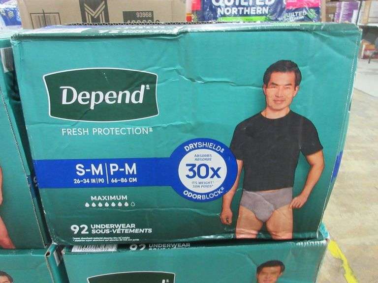 3) Depend Men's Underwear Size S/M