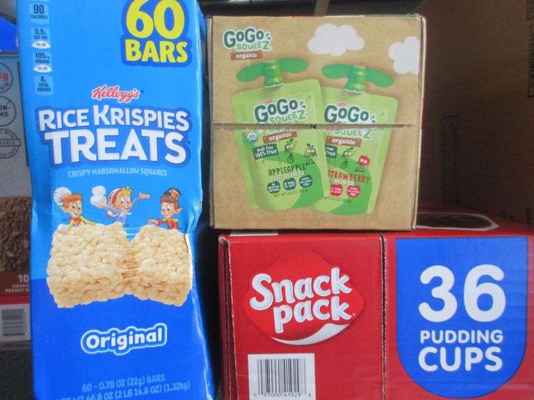 Rice Krispies Treats, GoGo Squeez Organic Fruit Pouch Variety Pack, Snack Pack Pudding Pack