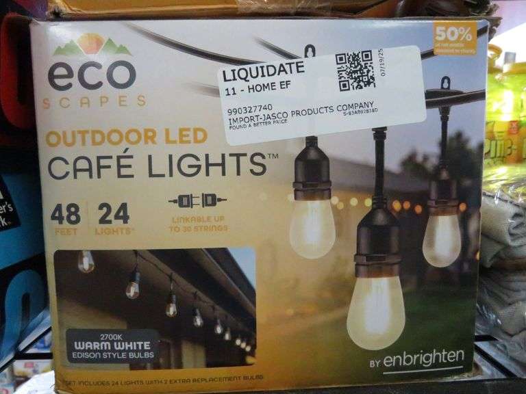 2) Eco Scapes Outdoor LED Cafe Lights