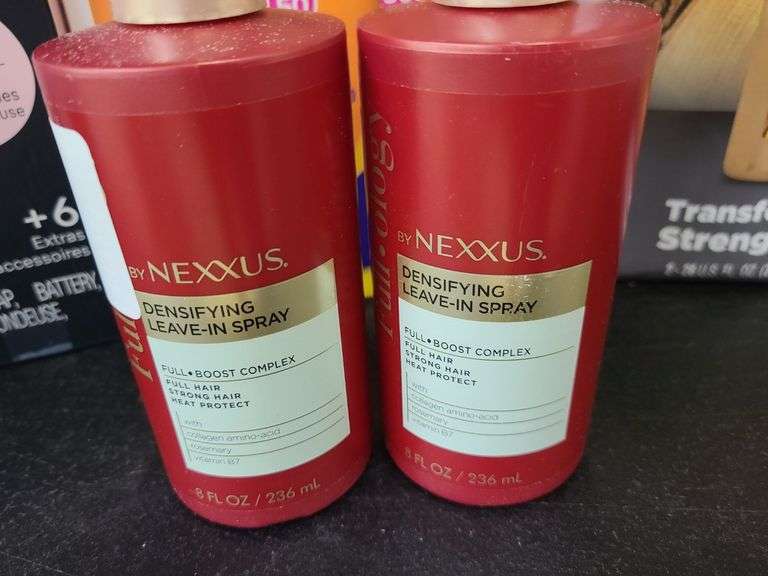 Dove Men Care, Banana Boat Sun Screen, Nexxus Leave-In Spray, Braun Mini Shaver
