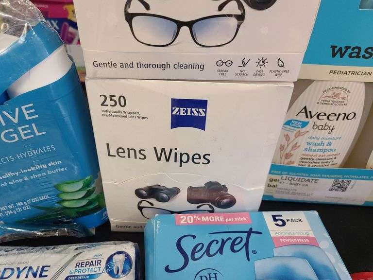 Lens Wipes, Shave Gel, Sensodyne, Aveeno Baby Wash & Shampoo, Secret, Colgate Toothbrushes