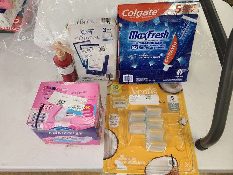Colgate Toothpaste, Secret clinical, Venus Razor, Always Liners, Leave-In Spray