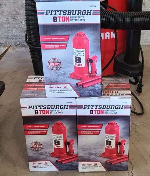 2) Pittsburgh 8 Ton Bottle Jacks, Bottle Jack Accessories