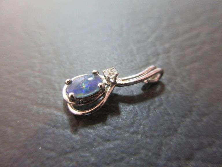 Pendant with Opal and Faux Diamond
