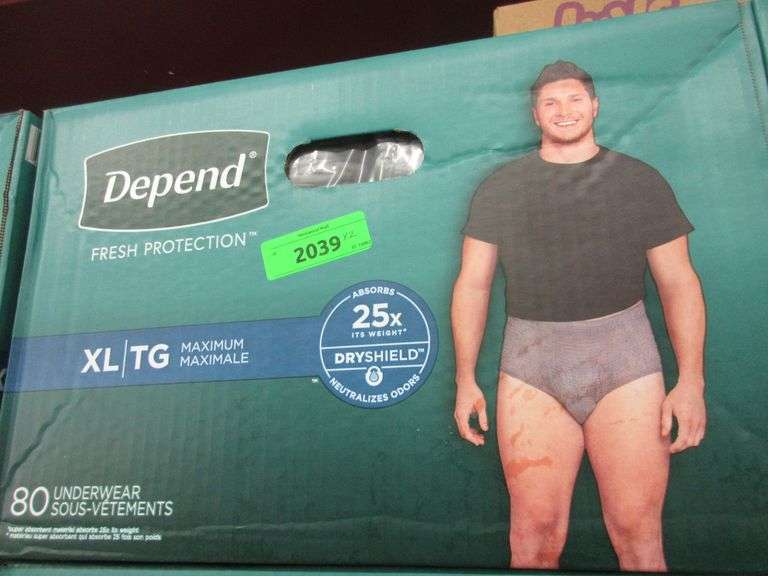 2) Depend Underwear For Men Size XL