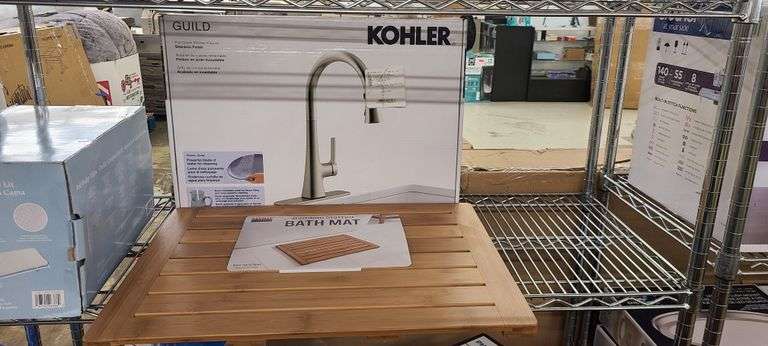 Kohler Kitchen Faucet, Bamboo Bath Mat
