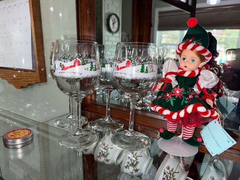 Christmas Stemware and Doll