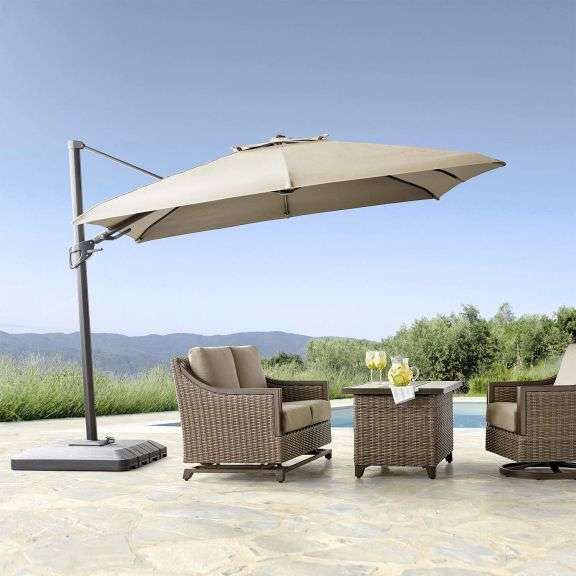 10' Square Offset Umbrella with Sunbrella Fabric