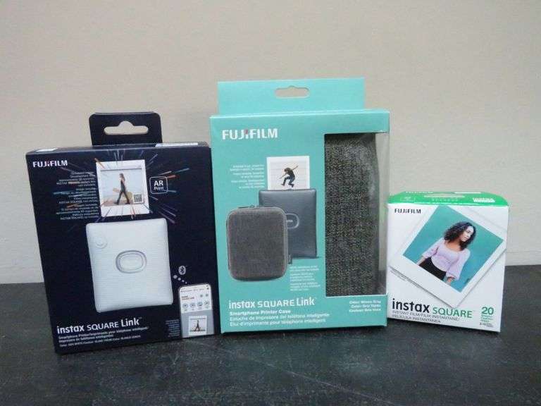 Fuji Instax Square Link Smartphone Printer, Printer Case, Film