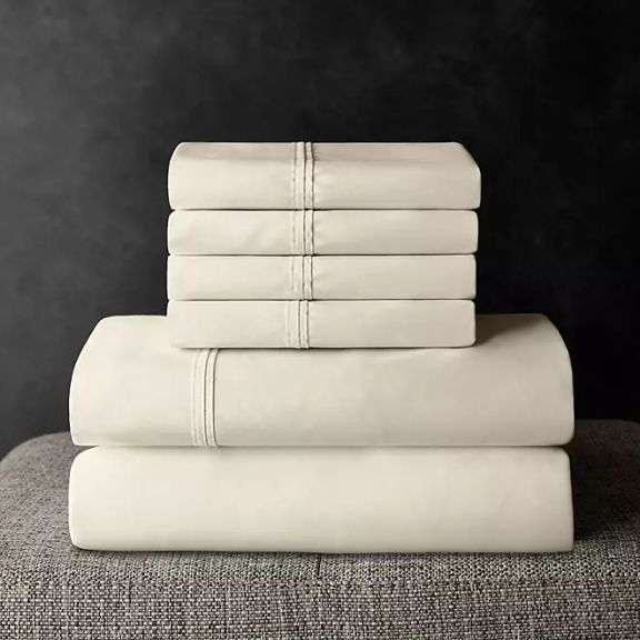Premier Collection Solid Egyptian Cotton Sheet Set - Delicate Ivory