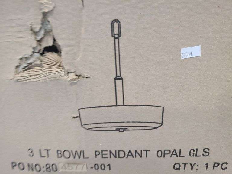 3LT Bowl Pendant Opal Light Fixture