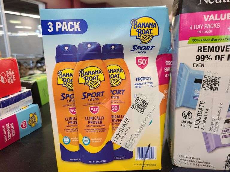 Banana Boat Sun Screen, Neutrogena Makeup Remover, Downy Rinse & Refresh, ROC Deep Wrinkle Serum