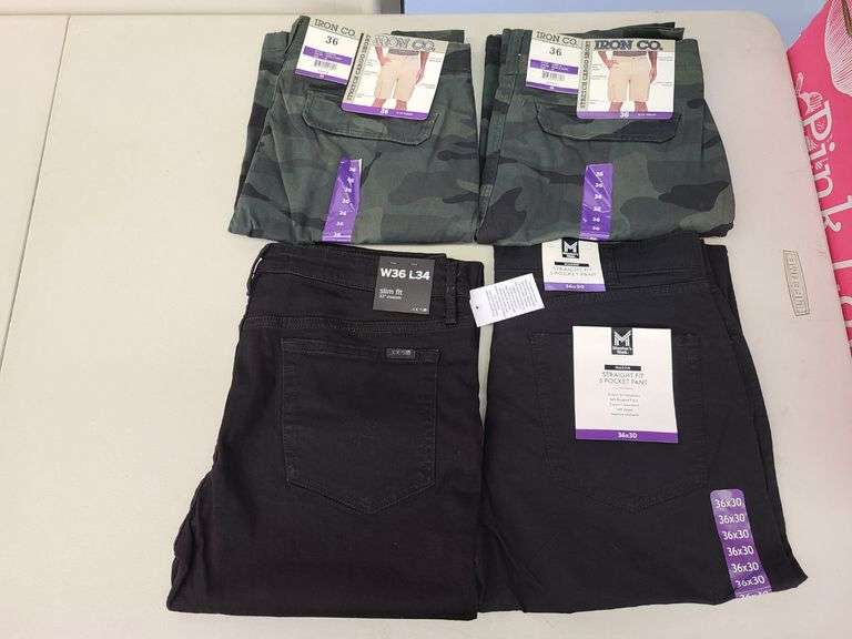 2) Iron Co Shorts, 5-Pocket Pants, Slim Fit Pants