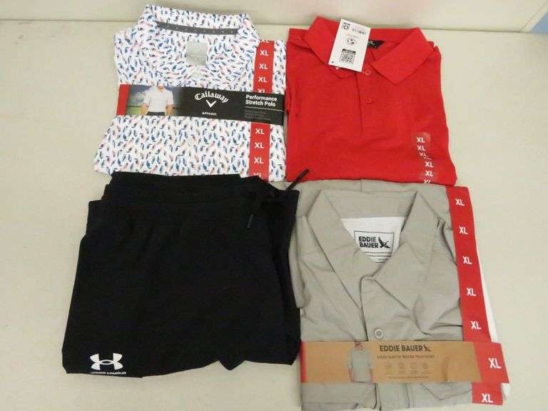 Eddie Bauer Woven Tech Shirt, Callaway Golf Shirt, Stretch Pique Polo Under Armour