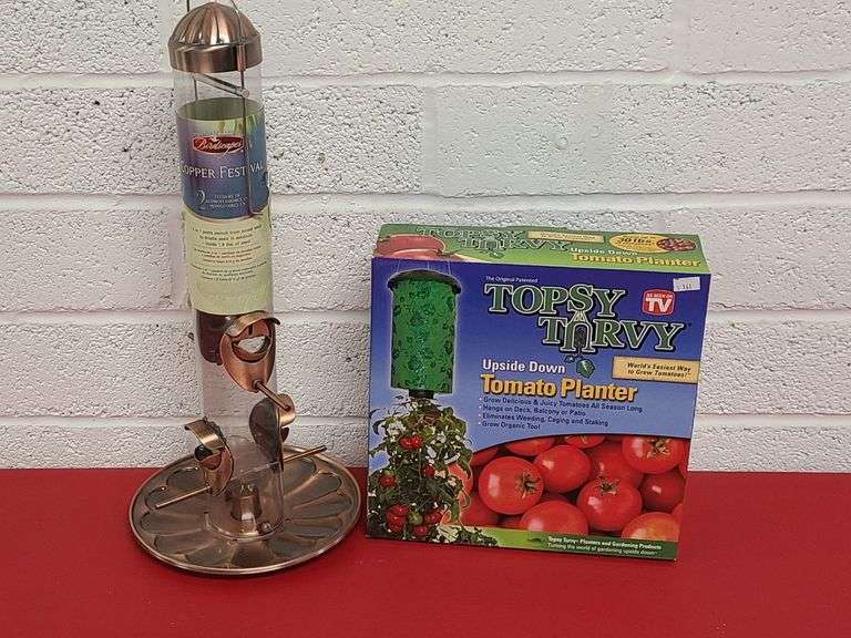 Topsy Turvy Tomato Planter, Copper Festival Bird Feeder