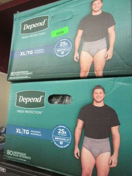 2) Depend Underwear For Men Size XL