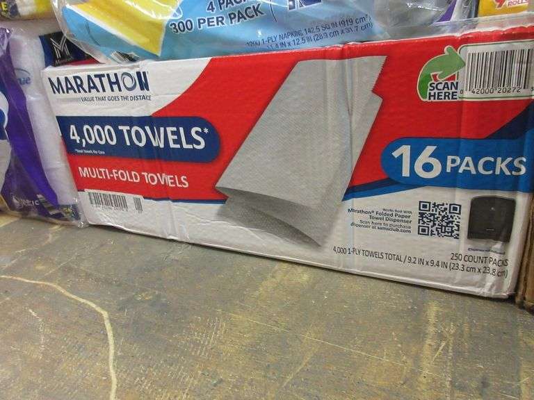 2) Napkins Think & Strong, Marathon Multi-Fold Paper Towels