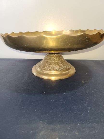 Assorted Brass Items (Candle Sticks, Plates and Vase)