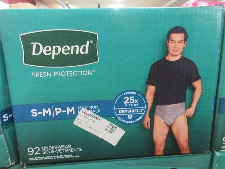 3) Depend Men's Underwear Size S/M