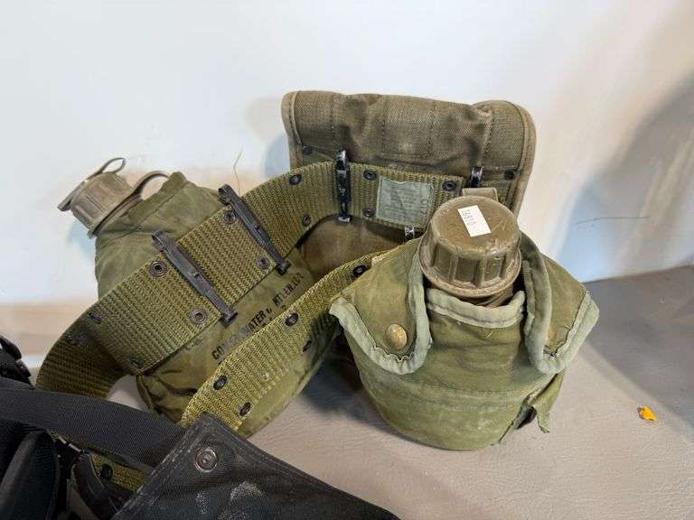 Canteens in Carrier Belt, 2) Duffle Bags, Utility Belt