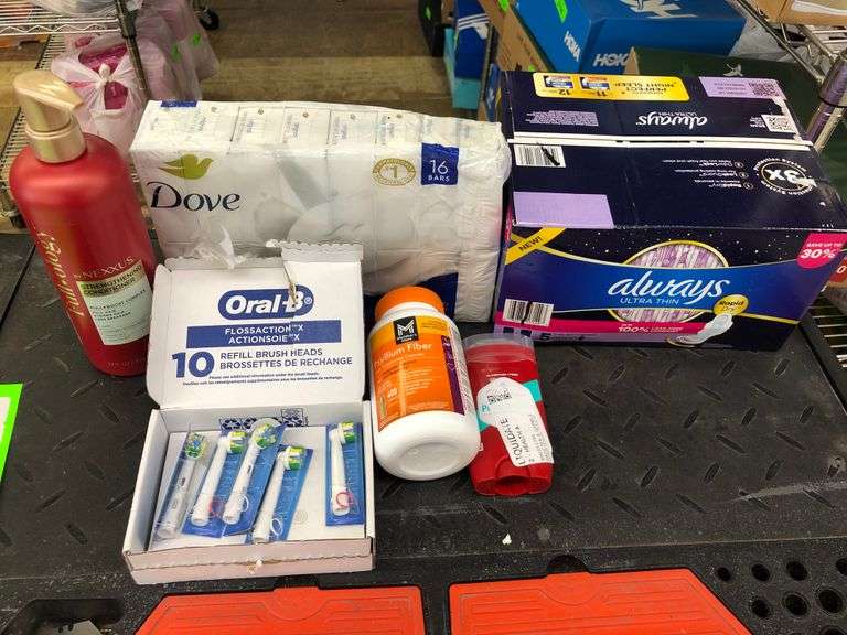 Psyllium Fiber Supplement Capsules, Old Spice Pure Sport Deodorant, Always   Ultra Thin Pads, Dove O