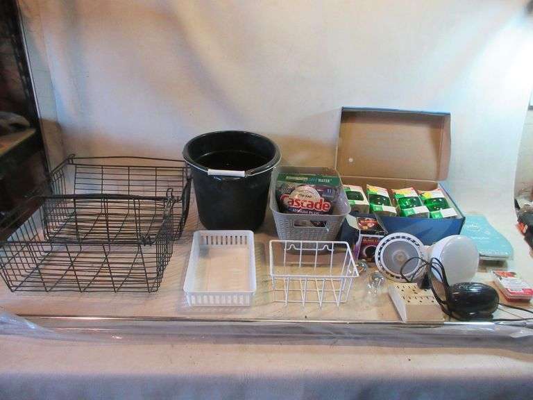 Bins, Bucket, Light Bulbs, Rods,