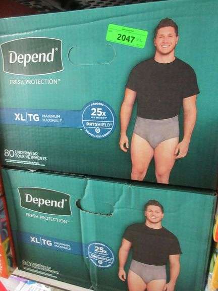 2) Depend Underwear For Men Size XL