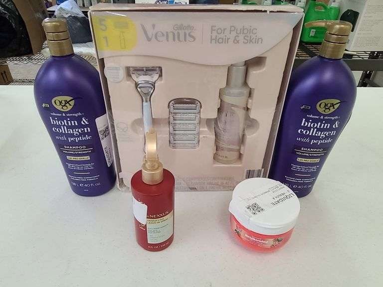 2) Shampoo, Gillette Venus Razor, Nexxus Leave-In Spray, Body Cream
