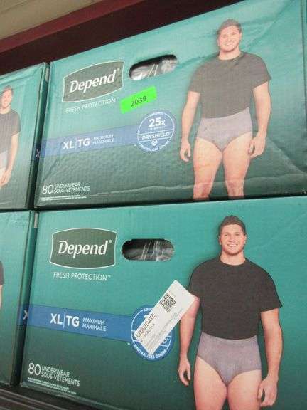 2) Depend Underwear For Men Size XL