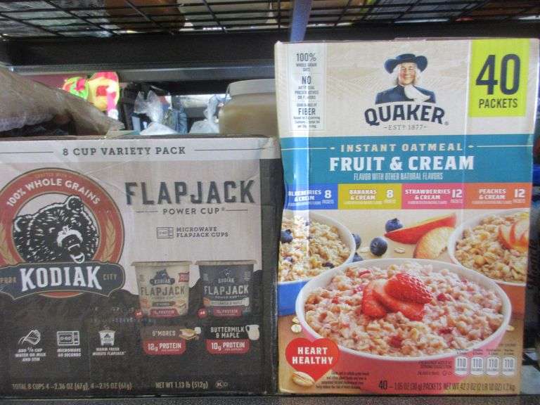 Kodiak Flapjack Power Cup Variety Pack, Quaker Instant Oatmeal Fruit & Cream Variety Pack