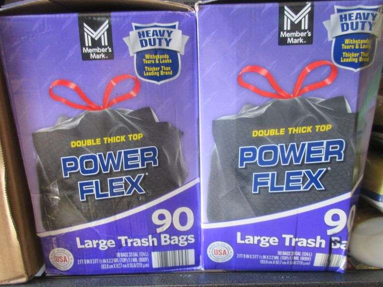 2) Power Flex Large Trash Bags