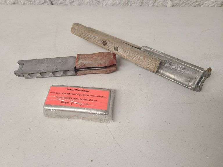 Pewter Ingot, 2) Sinker Molds