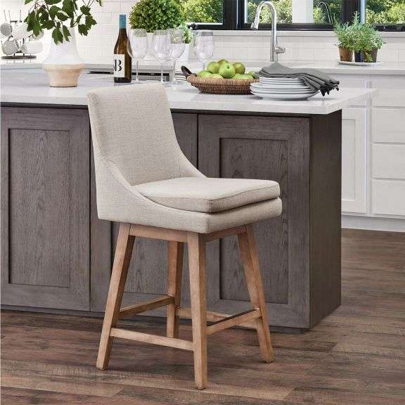 Amelia Fabric Swivel Counter Stool