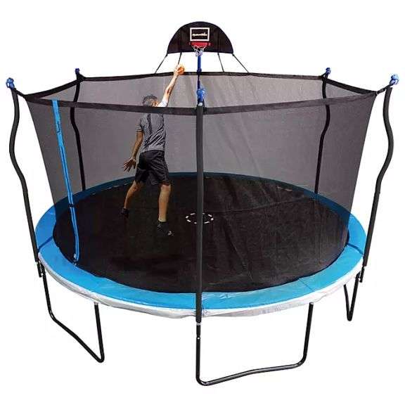 Pro Trampoline with Basketball Hoop