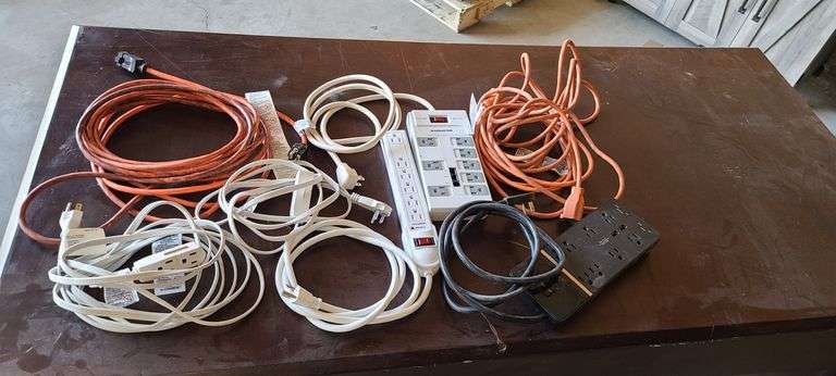 Assorted Power Strips and Extension Cords