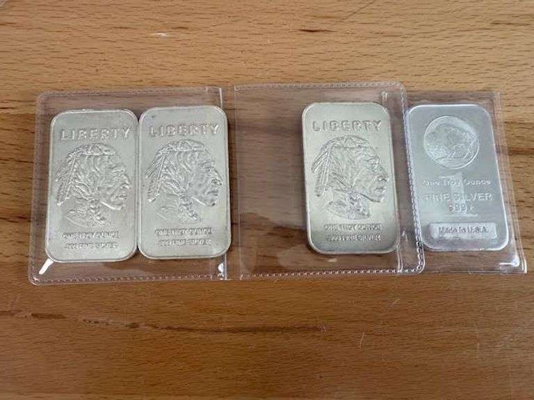4) 1oz Buffalo Silver Bars