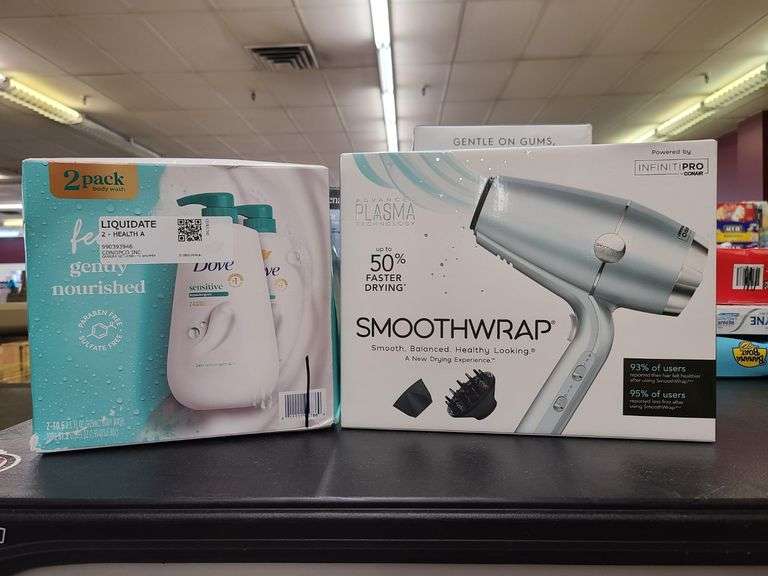 *Dove Body Wash, Infiniti Pro Smoothwrap Hair Dryer