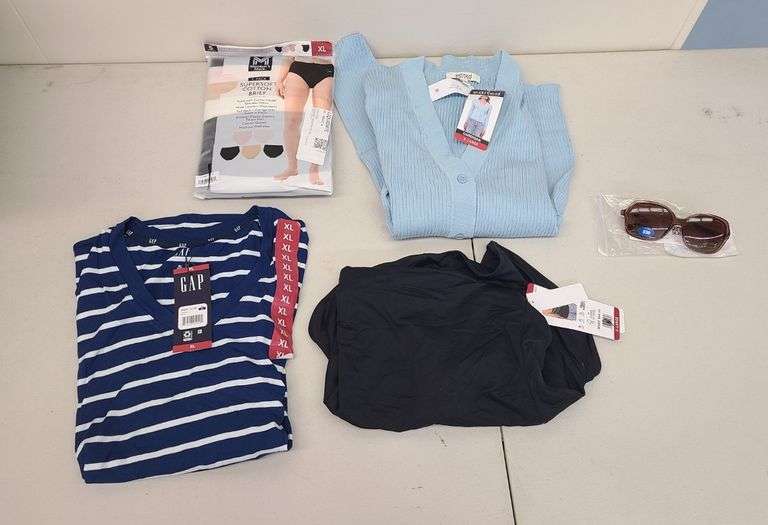 4) Articles of Women's Clothing, Pair of Women's Sunglasses
