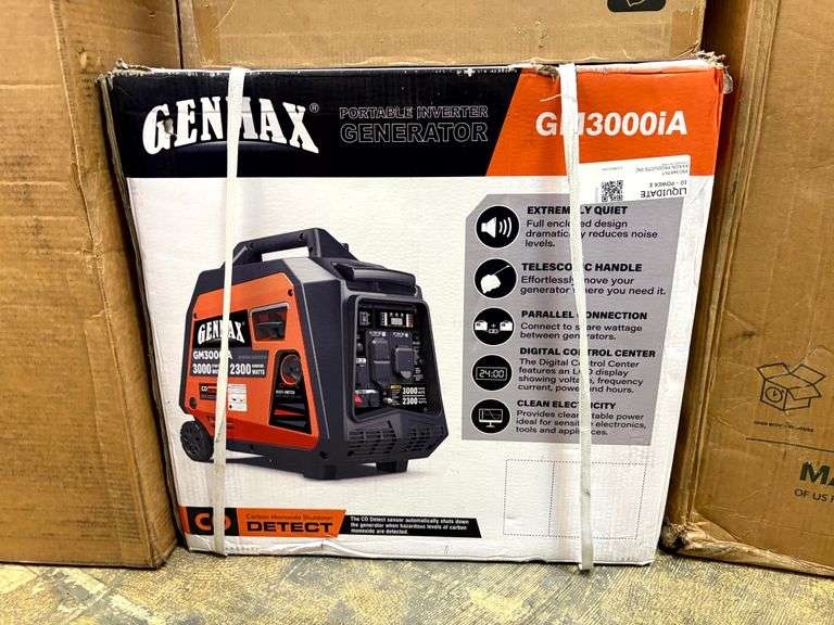 Genmax Portable Inverter Generator, 3000-Watt CO Sensor