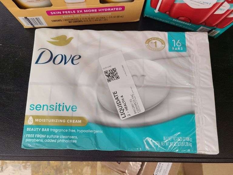 Jergens Moisturizer, Dove Bar Soap, Old Spice