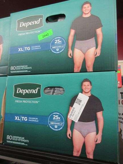 2) Depend Underwear For Men Size XL