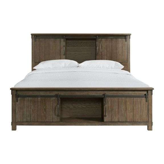 *King Sized Society Den Jack Platform Storage Bed in Walnut