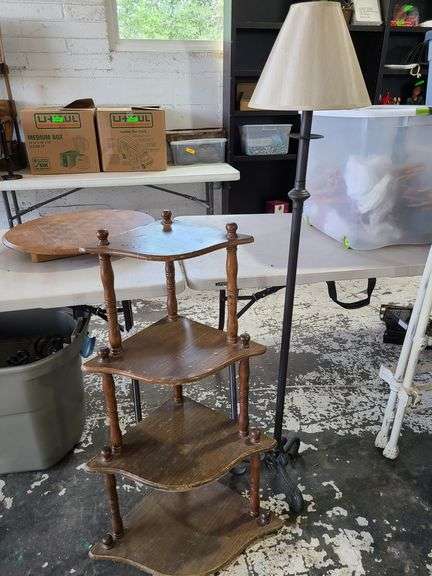 Standing Floor Lamp, Corner Shelf